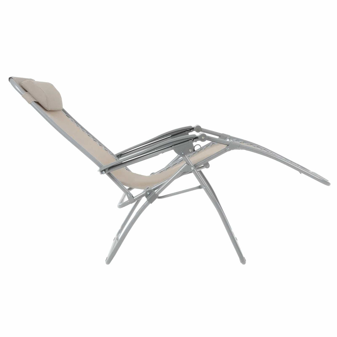 Garden Recliner Chair Taupe Zero Gravity Relaxer Recliner Chair