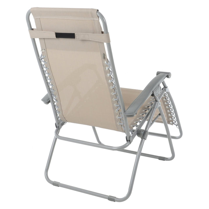 Garden Recliner Chair Taupe Zero Gravity Relaxer Recliner Chair