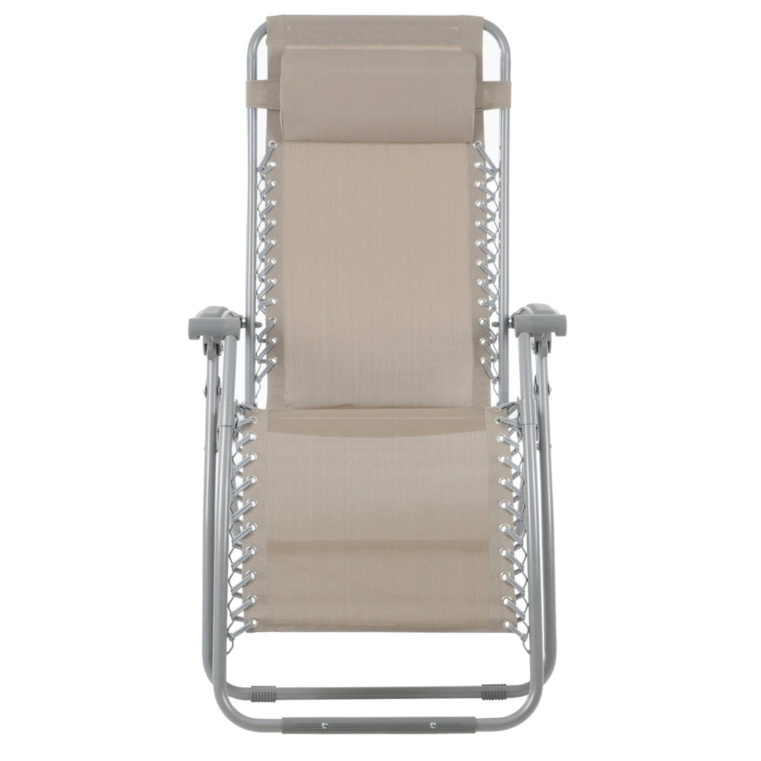 Garden Recliner Chair Taupe Zero Gravity Relaxer Recliner Chair