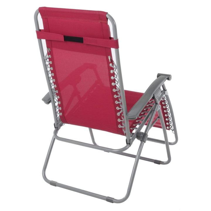 Garden Recliner Chair Persian Red Zero Gravity Relaxer Texteline