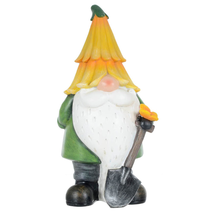 Garden Gnome Standing Ornament Resin Outdoor Decoration Yellow Hat