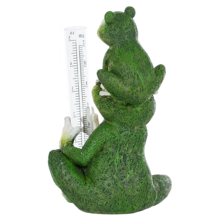 Novelty Frogs Rain Gauge Garden Ornament Resin Weather Fun