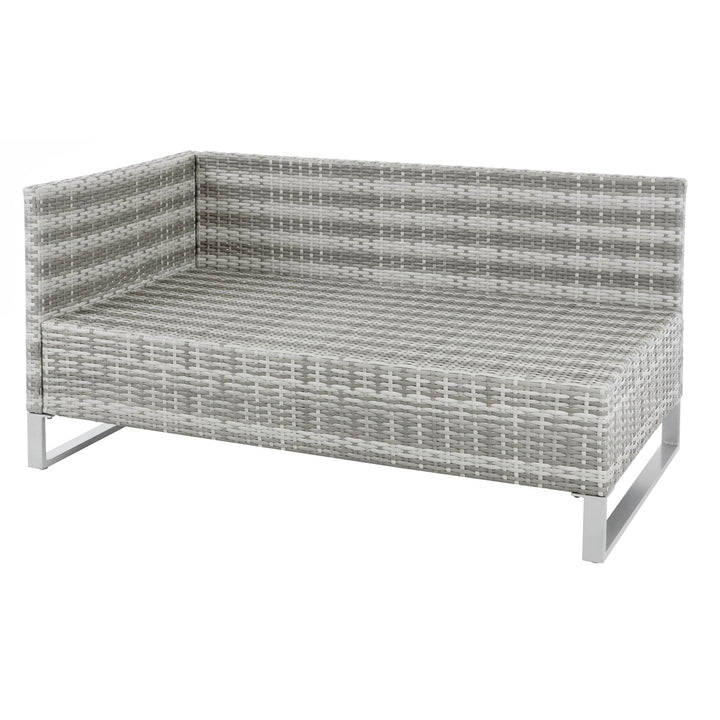 Treviso Garden Sofa Set Grey Rattan Coffee Table Ottoman