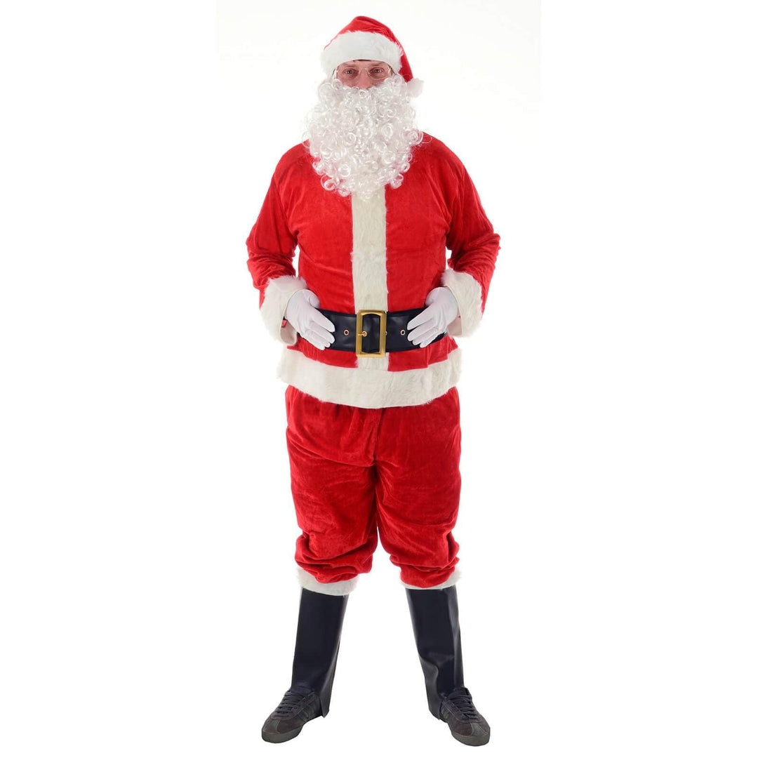 Deluxe 8 Piece Santa Suit Christmas Costume Festive Party One Size