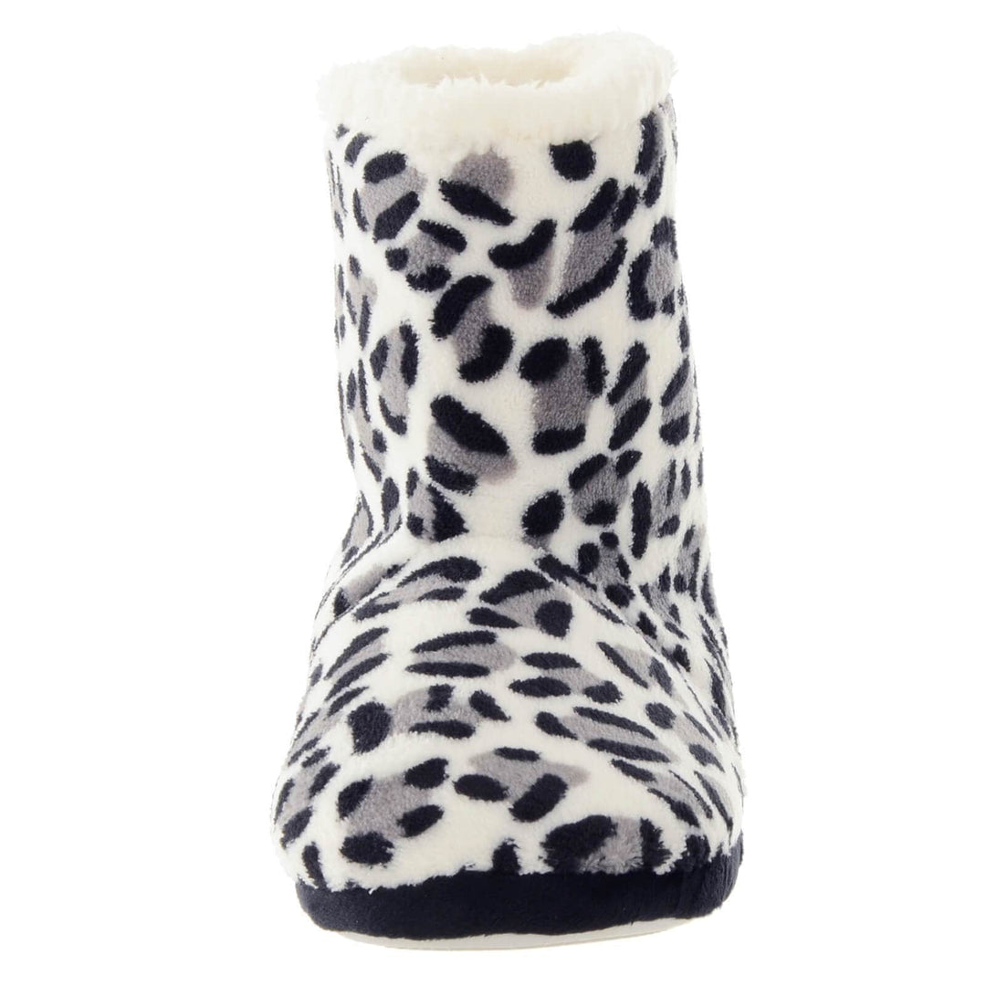 Womens Luxury Slipper Boots Leopard Print Fleece