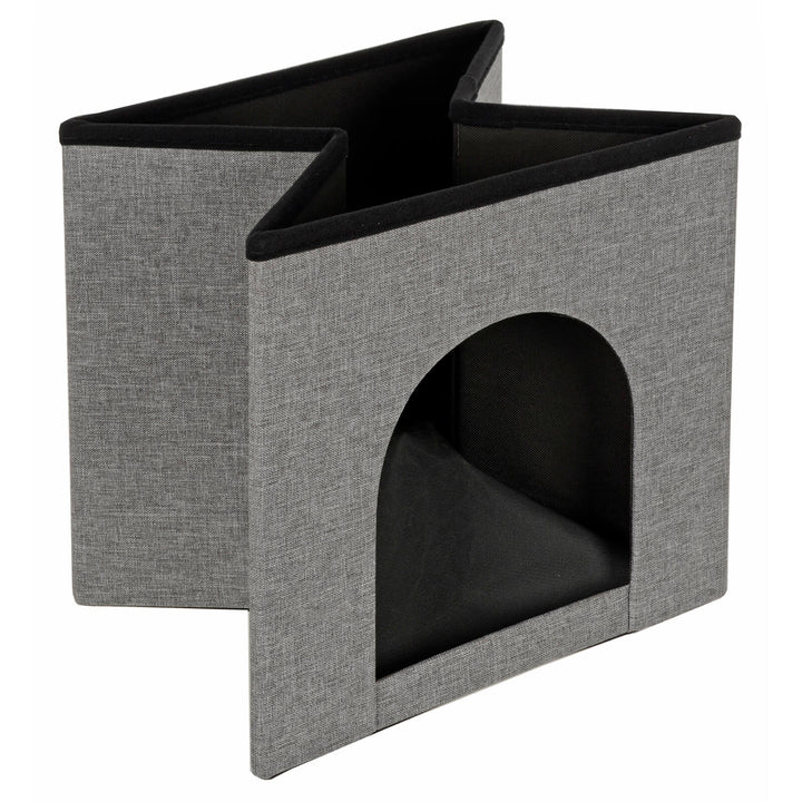 Grey Foldable Pet House Ottoman Seat Cat Dog Kennel Bed 38cm