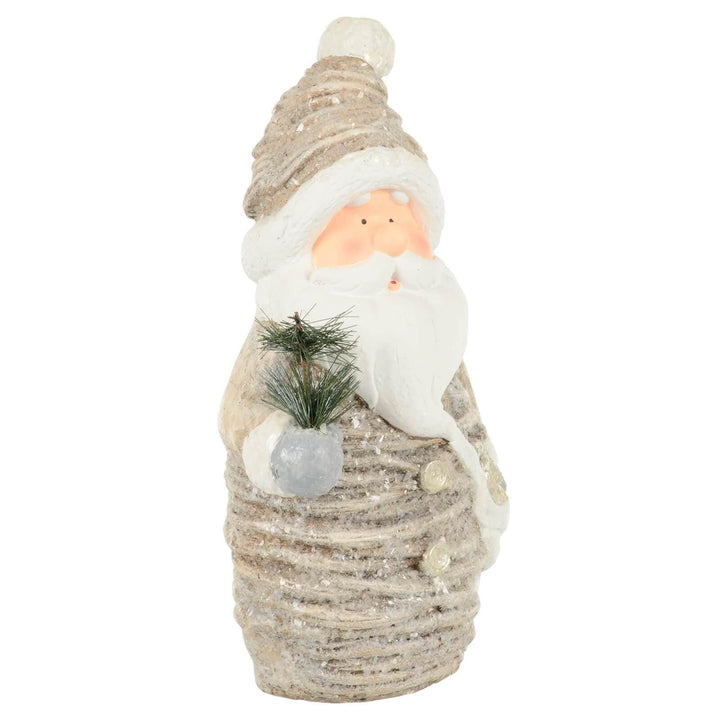 Christmas Figure Decoration Ceramic Pine Branch Rustic 45cm