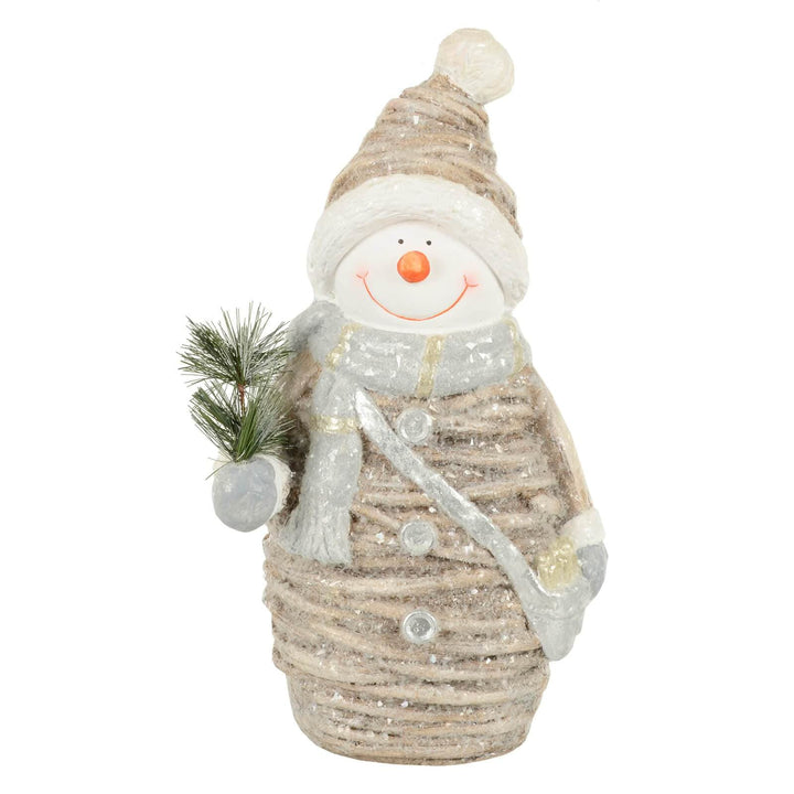 Christmas Figure Decoration Ceramic Pine Branch Rustic 45cm