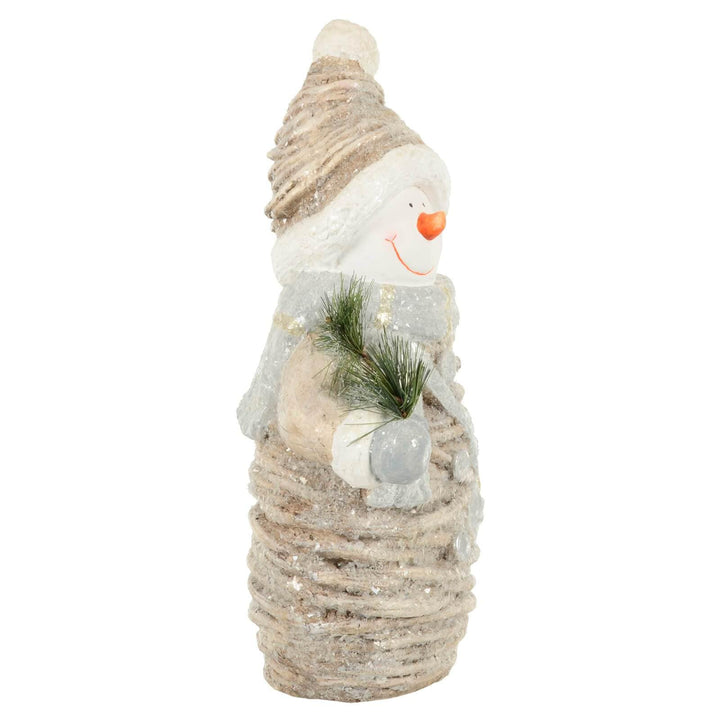 Christmas Figure Decoration Ceramic Pine Branch Rustic 45cm