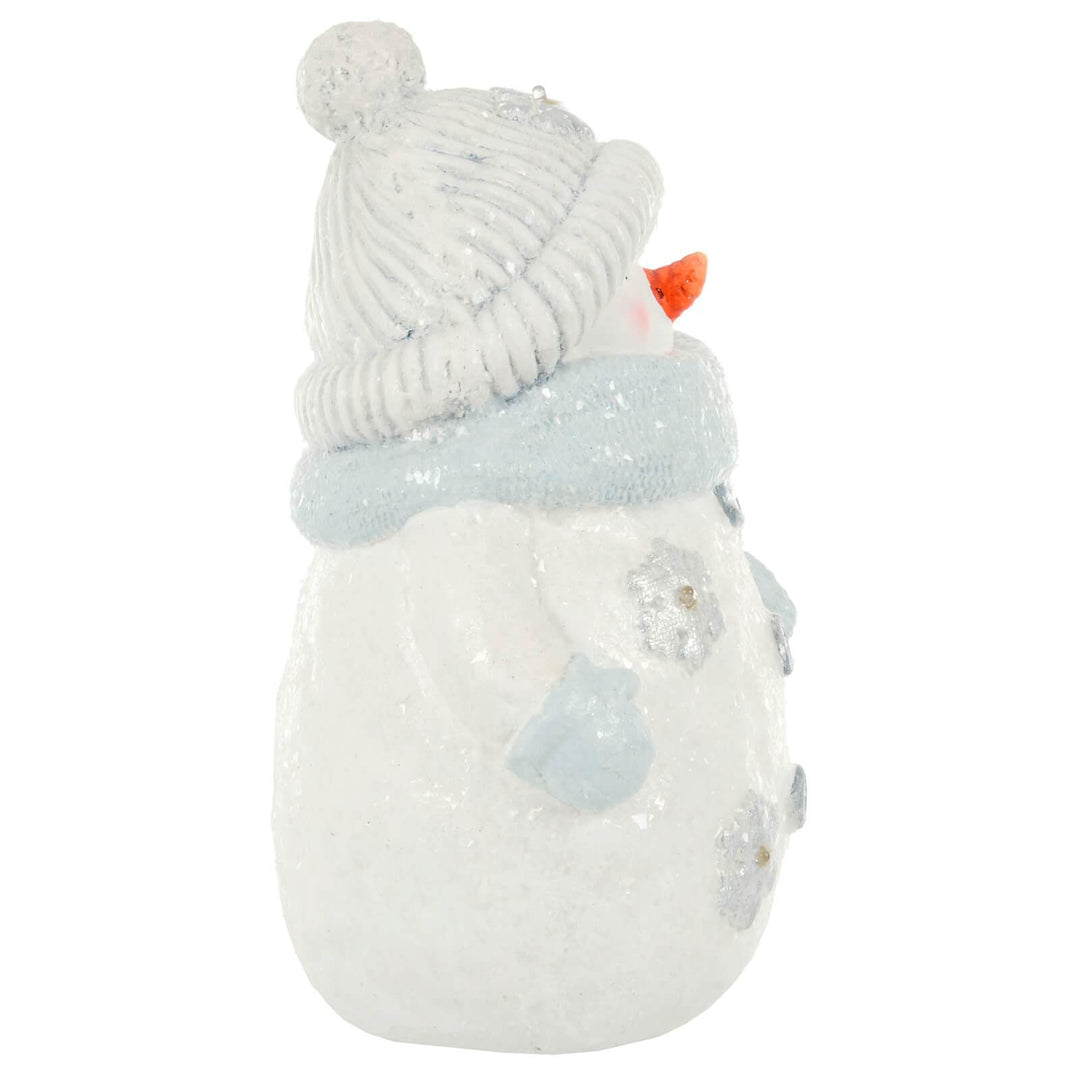 Light Up Christmas Decoration Ceramic White Blue Glitter Figure 37cm