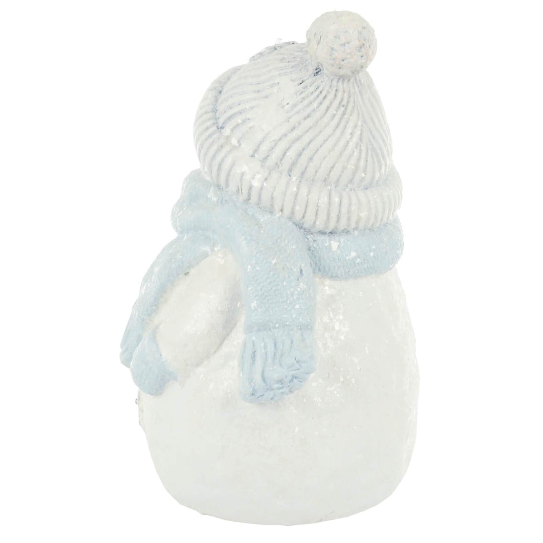 Light Up Christmas Decoration Ceramic White Blue Glitter Figure 37cm