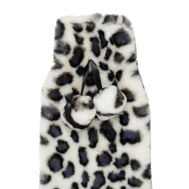 Long Hot Water Bottle Luxurious Faux Fur Animal Print Cover 72cm