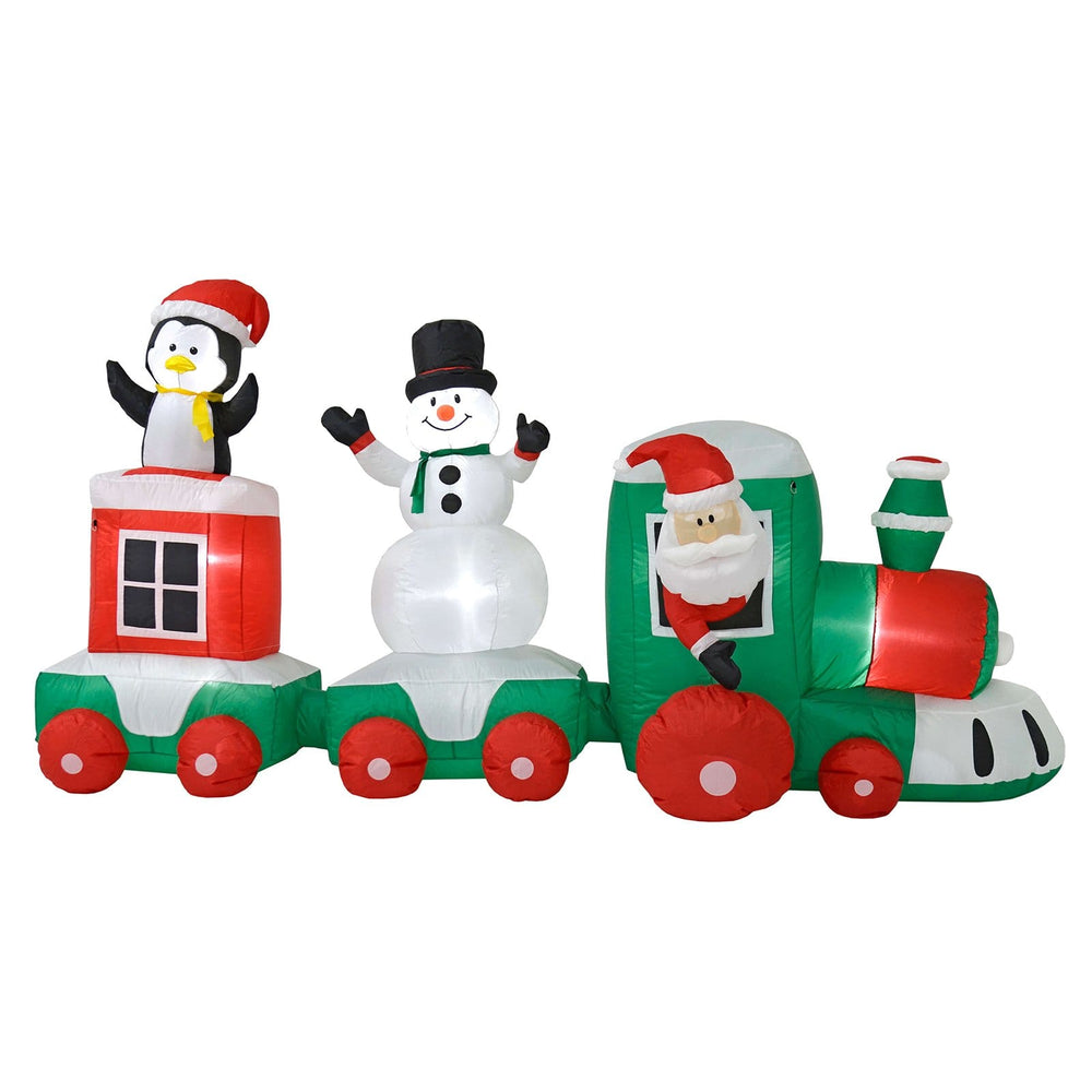 11ft Giant Light Up Inflatable Train Christmas Decoration Santa