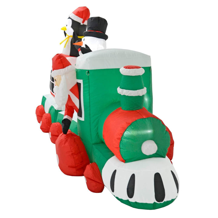 11ft Giant Light Up Inflatable Train Christmas Decoration Santa