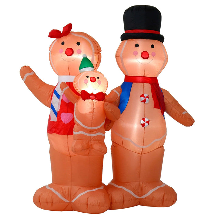 6ft Light Up Inflatable Gingerbread Family Christmas Decoration