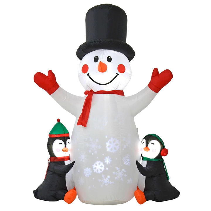 6ft Light Up Inflatable Snowman Penguins Snowflakes