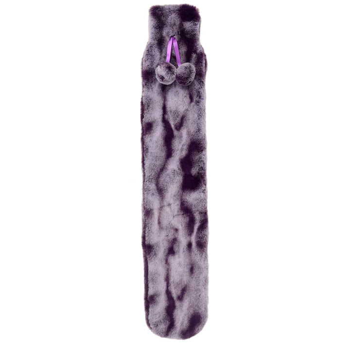 Hodge &amp; Hodge 72cm Long Hot Water Bottle Faux Fur Cover 2L 2 Tone Purple