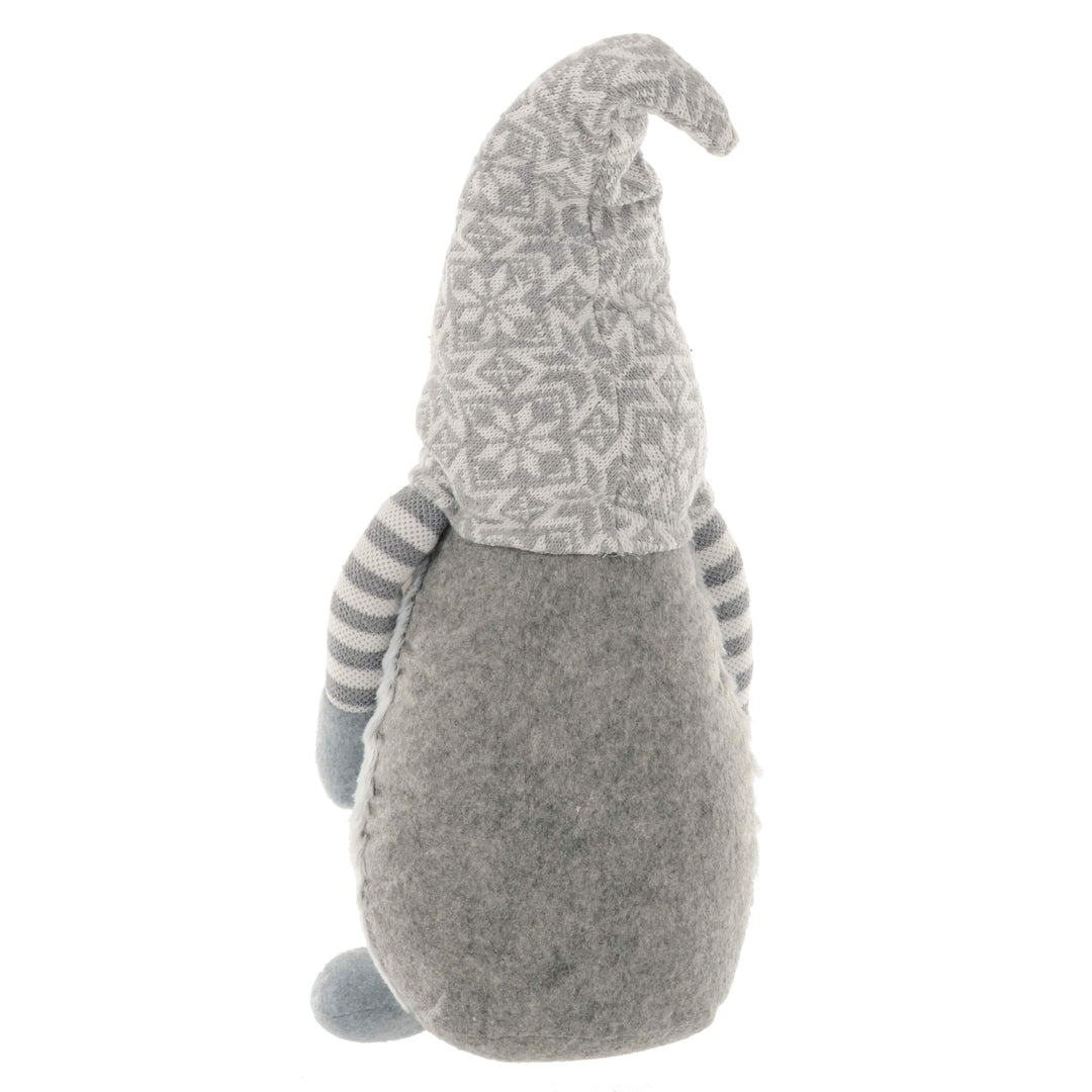 Light Up Fabric Gonk Grey White Christmas Decoration 50cm