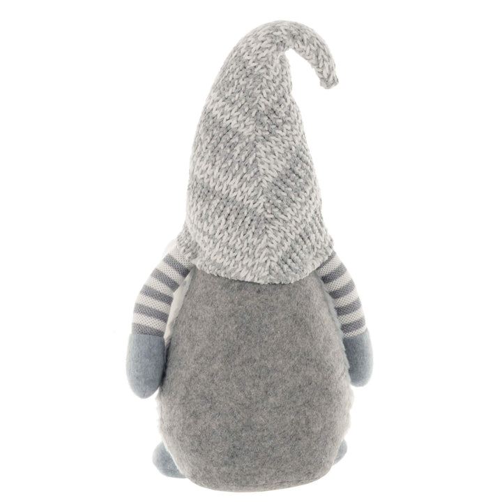 Light Up Fabric Gonk Grey White Christmas Decoration 50cm