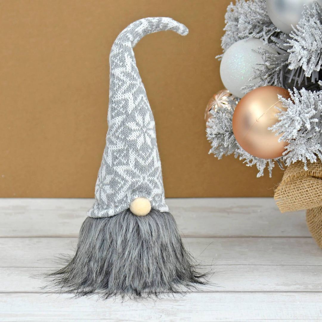 Fabric Gonk Grey Tall Bendy Hat Christmas Gnome Decoration 30cm Dark Grey