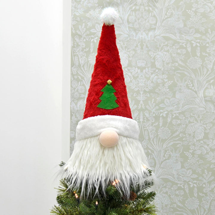 Novelty Christmas Tree Topper Santa Snowman Fabric Cone Hat 48cm Santa