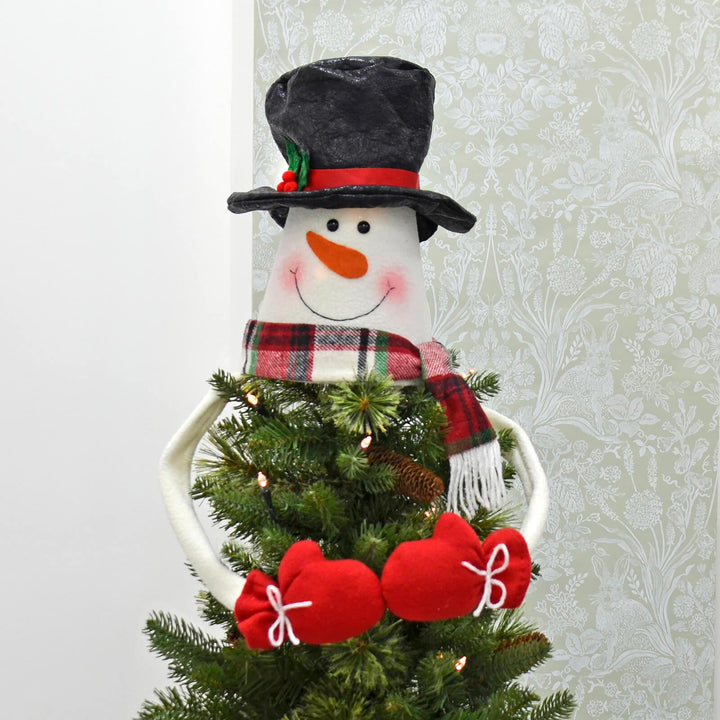 Novelty Christmas Tree Hugger Topper Bendy Arms Elf Santa Snowman Snowman