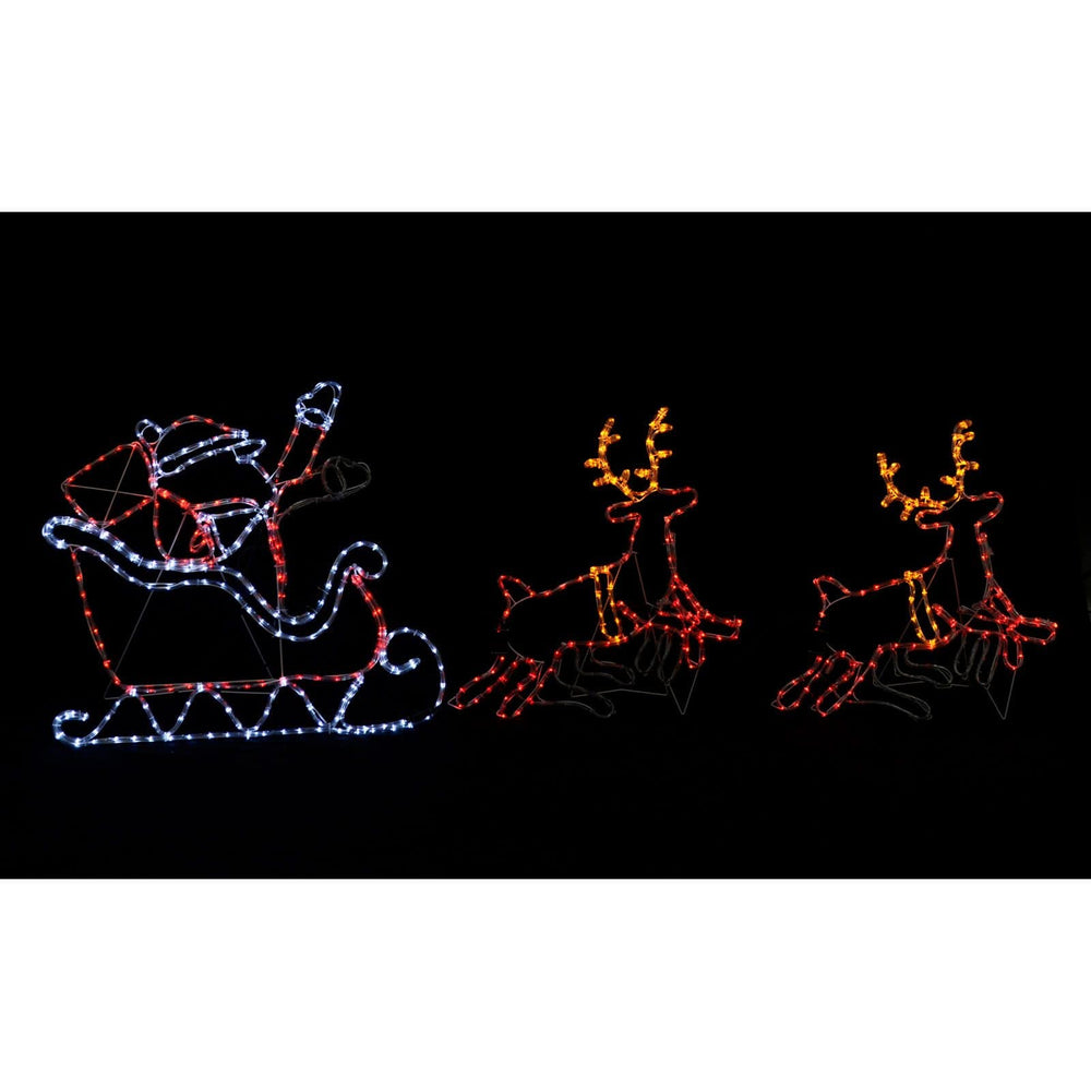 XL 2.7m Santa Sleigh Animated Christmas Outdoor Rope Light LED