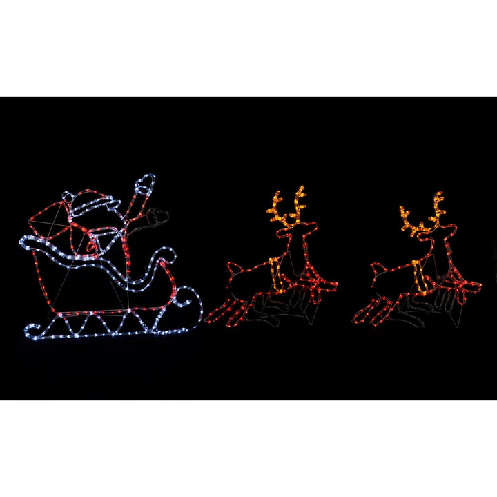 XL 2.7m Santa Sleigh Animated Christmas Outdoor Rope Light LED