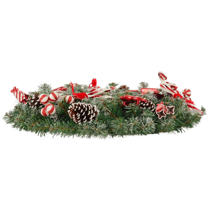 30" Christmas Wreath Candy Canes Sweets Snow Pine Cones