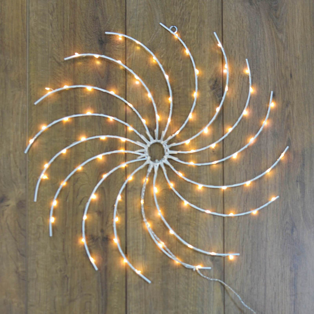 Light Up Swirl Wheel Christmas Decoration Wall Hanging 50cm