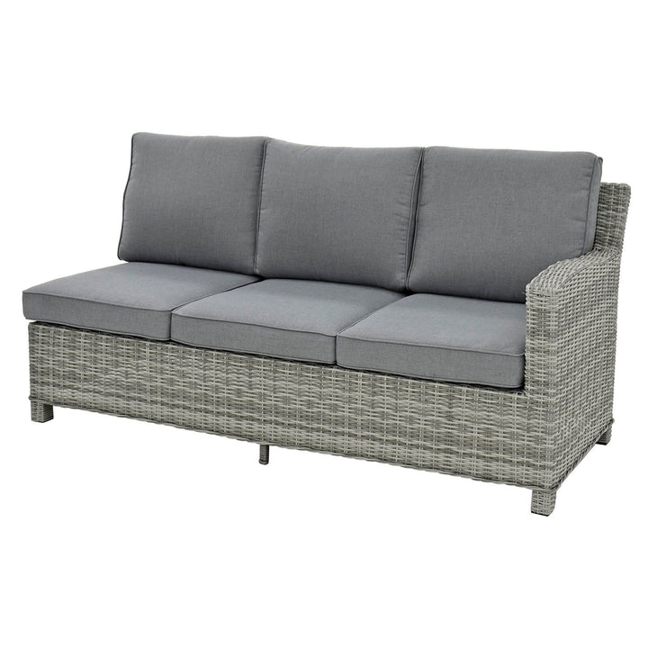 Havana Garden Dining Set Grey Rattan 3 Seater Sofas Table Stools