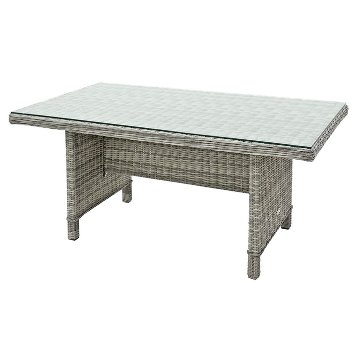 Havana Garden Dining Set Grey Rattan 3 Seater Sofas Table Stools