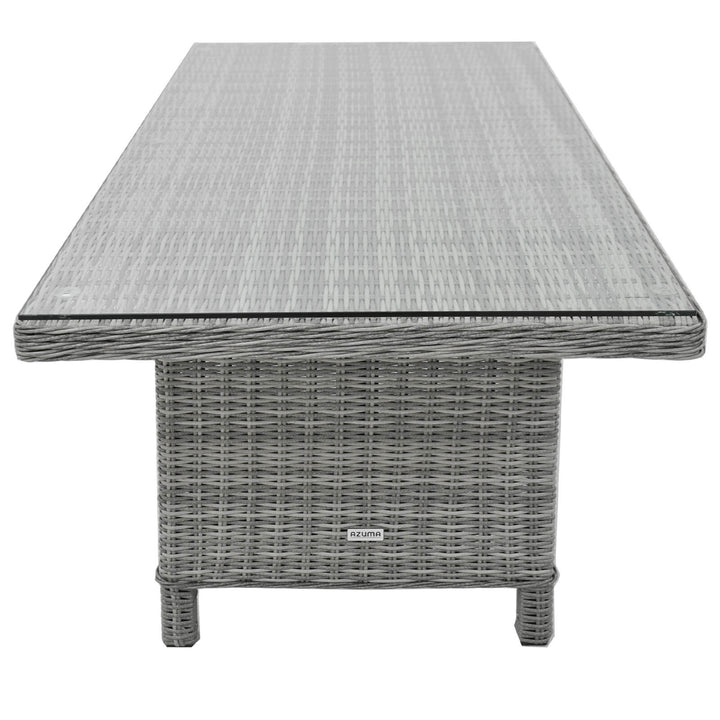 Havana Garden Dining Set Grey Rattan 3 Seater Sofas Table Stools