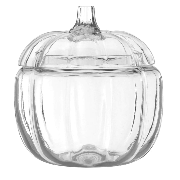 Large Pumpkin Shape Candy Jar Clear Glass Sweet Storage 20cm