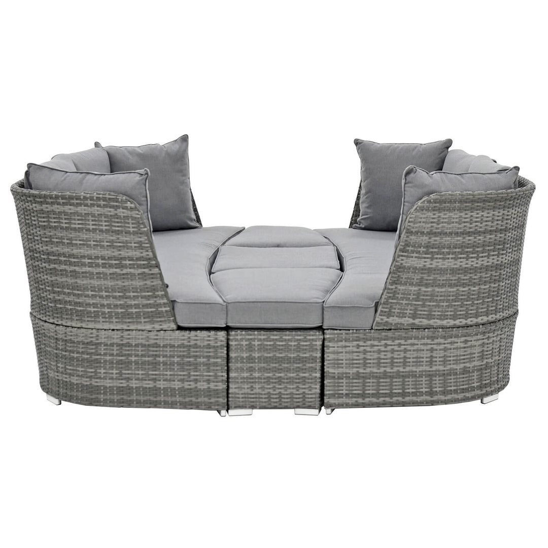 Casares Garden Sofa Suite Grey Rattan Day Bed Rising Table