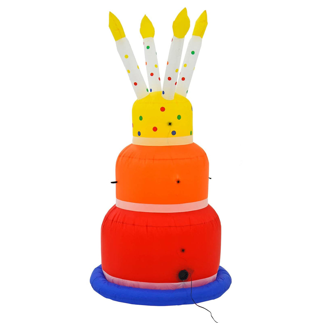 6ft Happy Birthday Cake Candles Light Up Inflatable Decoration