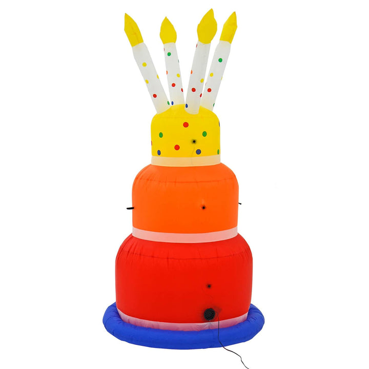 6ft Happy Birthday Cake Candles Light Up Inflatable Decoration