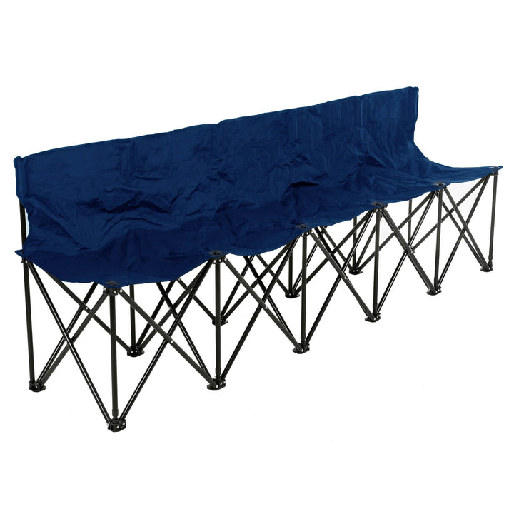 Azuma 5 Seat Folding Bench Sports Team Subs Camping Football Navy