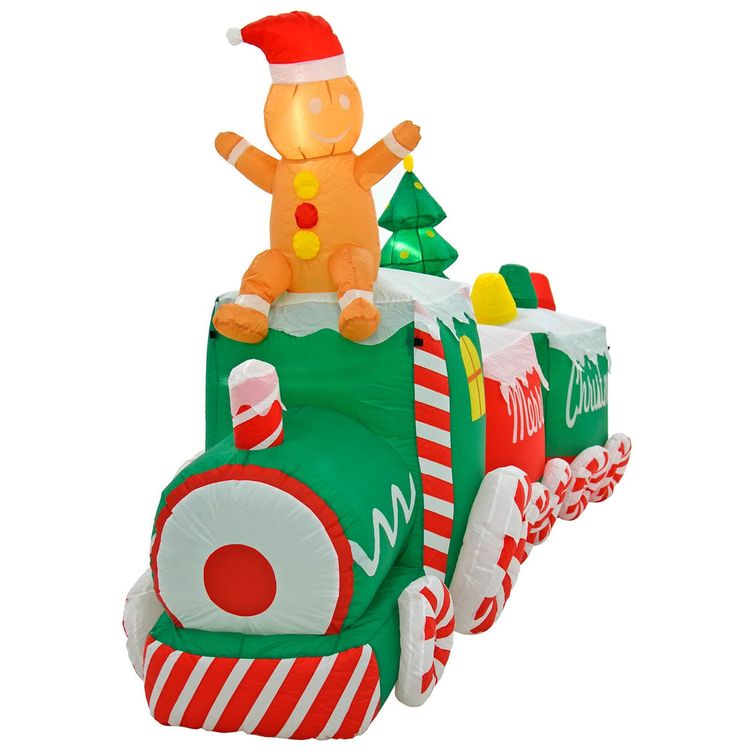 10ft Inflatable Gingerbread Man Train LED Christmas Decoration