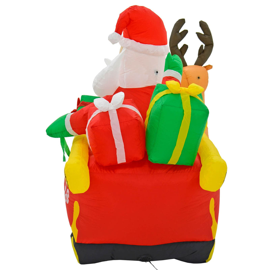 6ft LED Inflatable Santa Sleigh 2 Reindeer Christmas Decoration