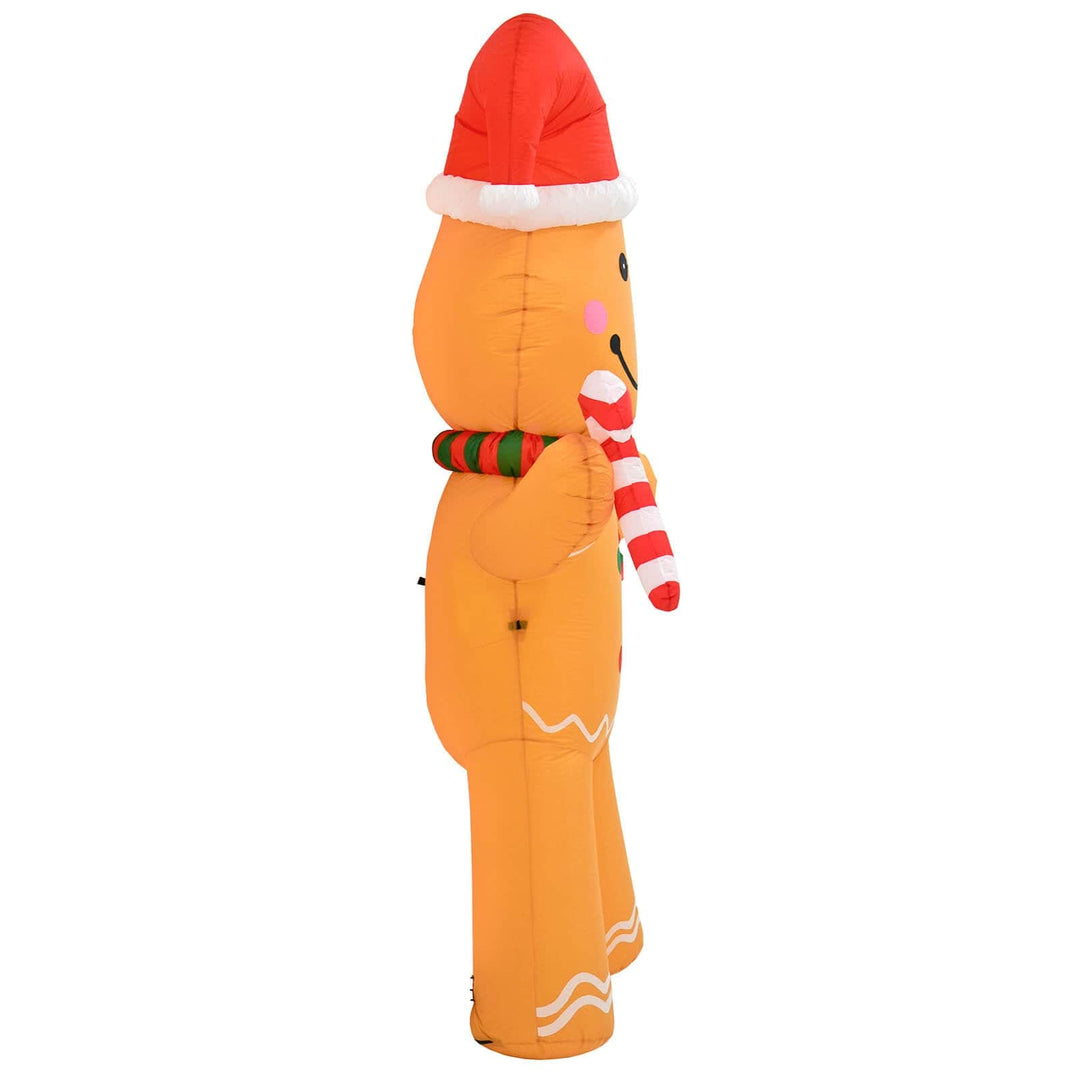 8ft Inflatable Gingerbread Man Candy Cane LED Christmas Decoration