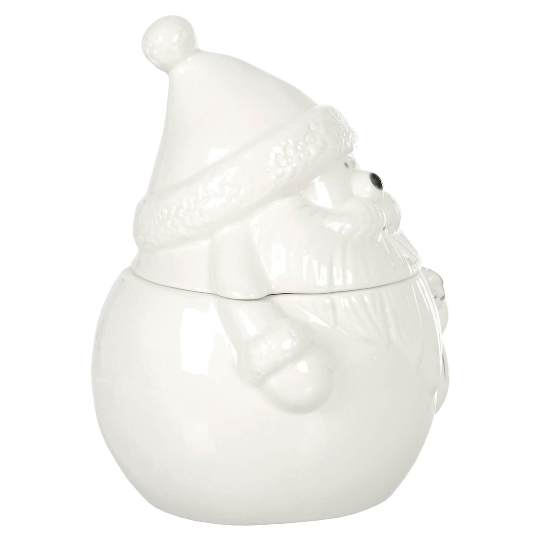 Santa Christmas Storage Jar Sweets Holder White Ceramic 18cm