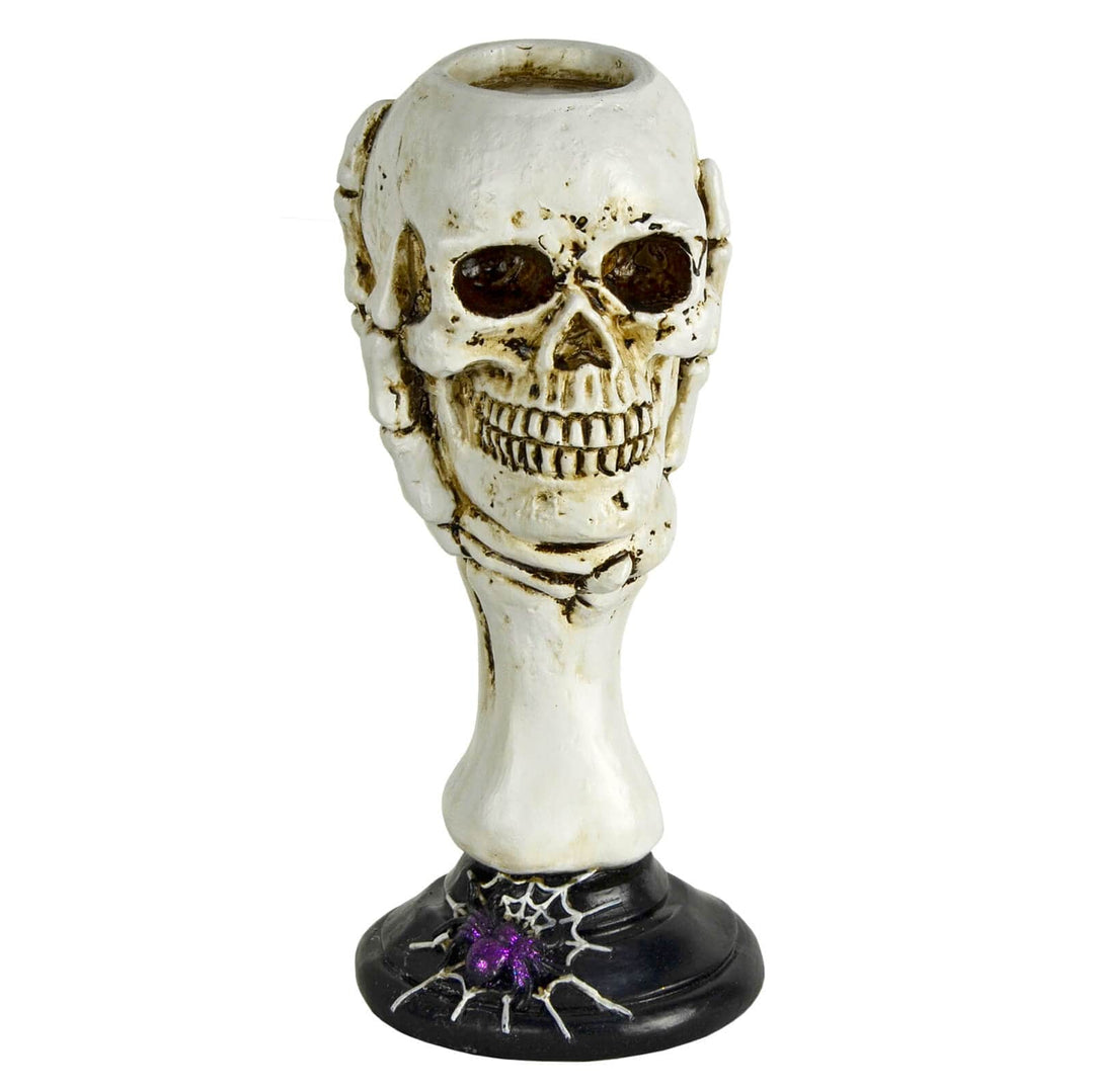 Skull Candle Holder Skeleton Hand Halloween Decoration 22cm