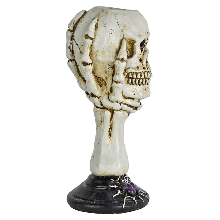 Skull Candle Holder Skeleton Hand Halloween Decoration 22cm