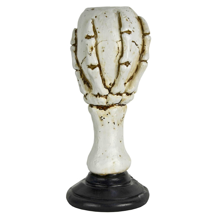 Skull Candle Holder Skeleton Hand Halloween Decoration 22cm