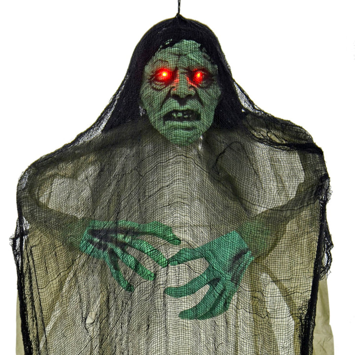 6ft Hanging Zombie Light Up Eyes Sounds Halloween Decoration