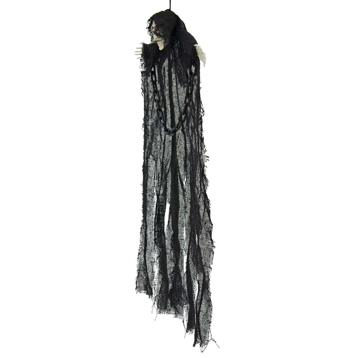 Hanging Skeleton With Chains Black Robe Ghost Decoration 60cm