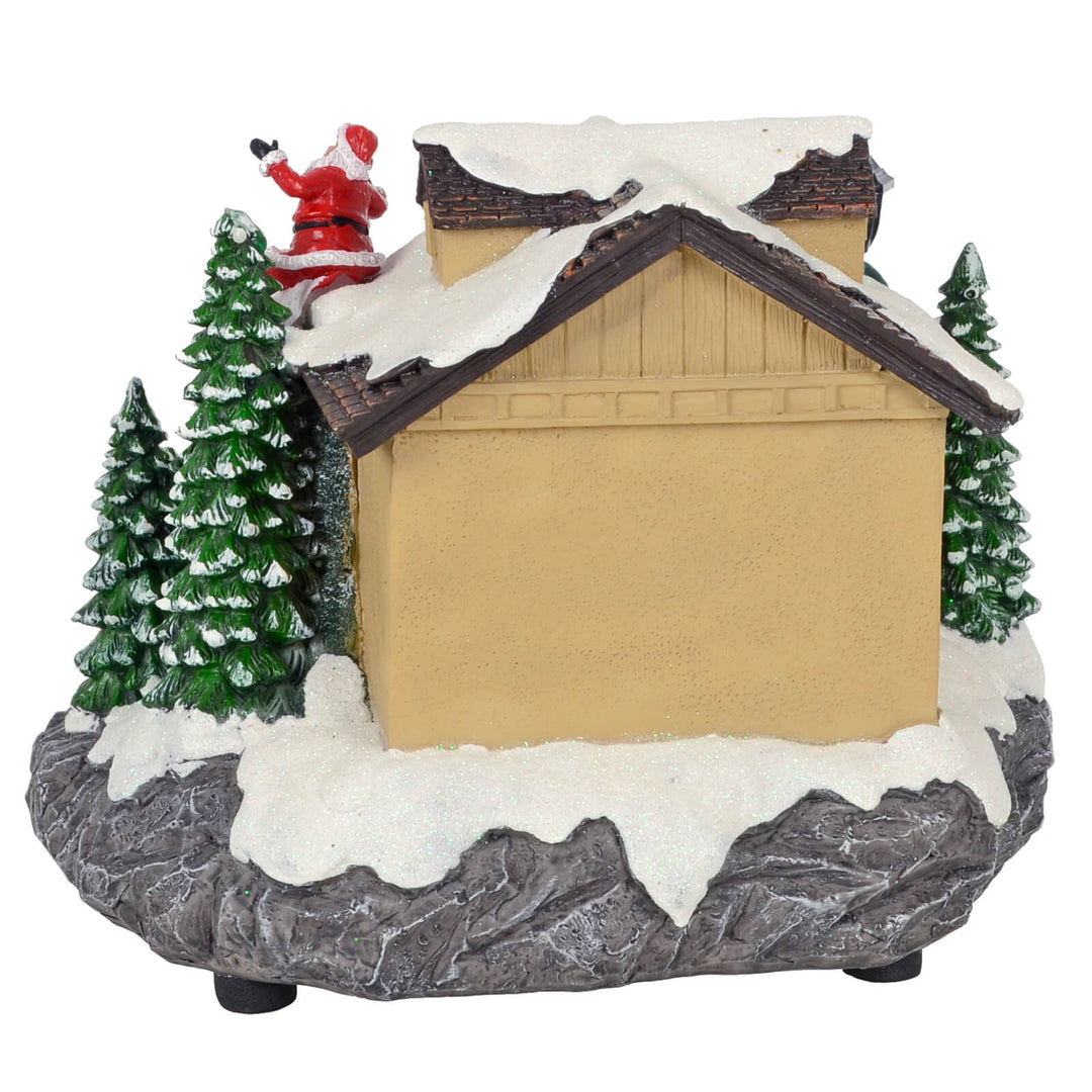 Christmas Village Light Up Moving Snow Scene Sledge Santa 20cm