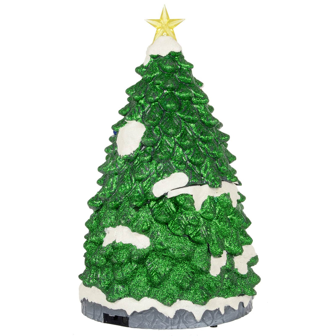 Christmas Tree Light Up Moving Trains Musical Snow Scene 39cm