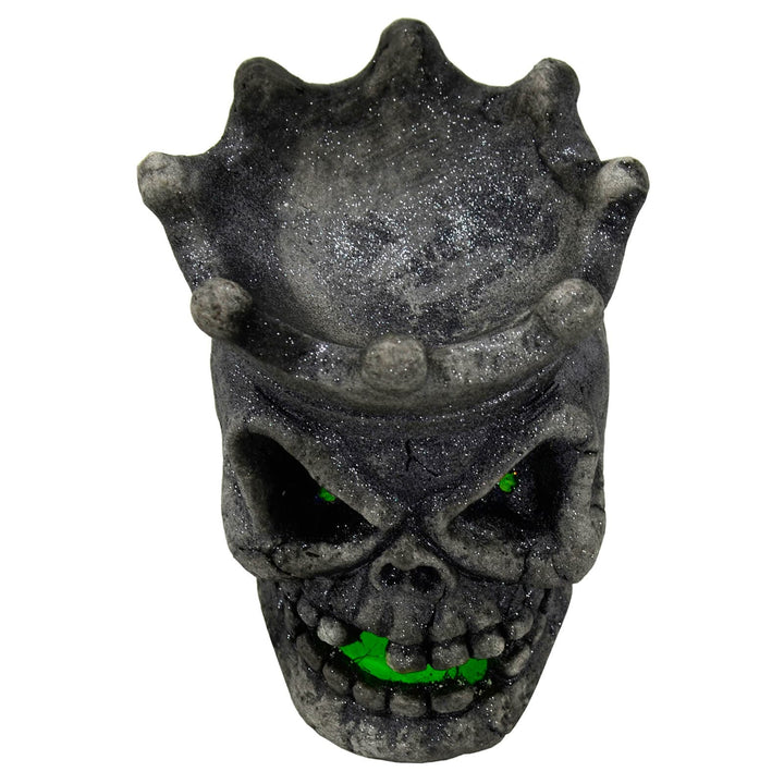 Light Up Skull Crown Candy Holder Halloween Decoration Grey 24cm